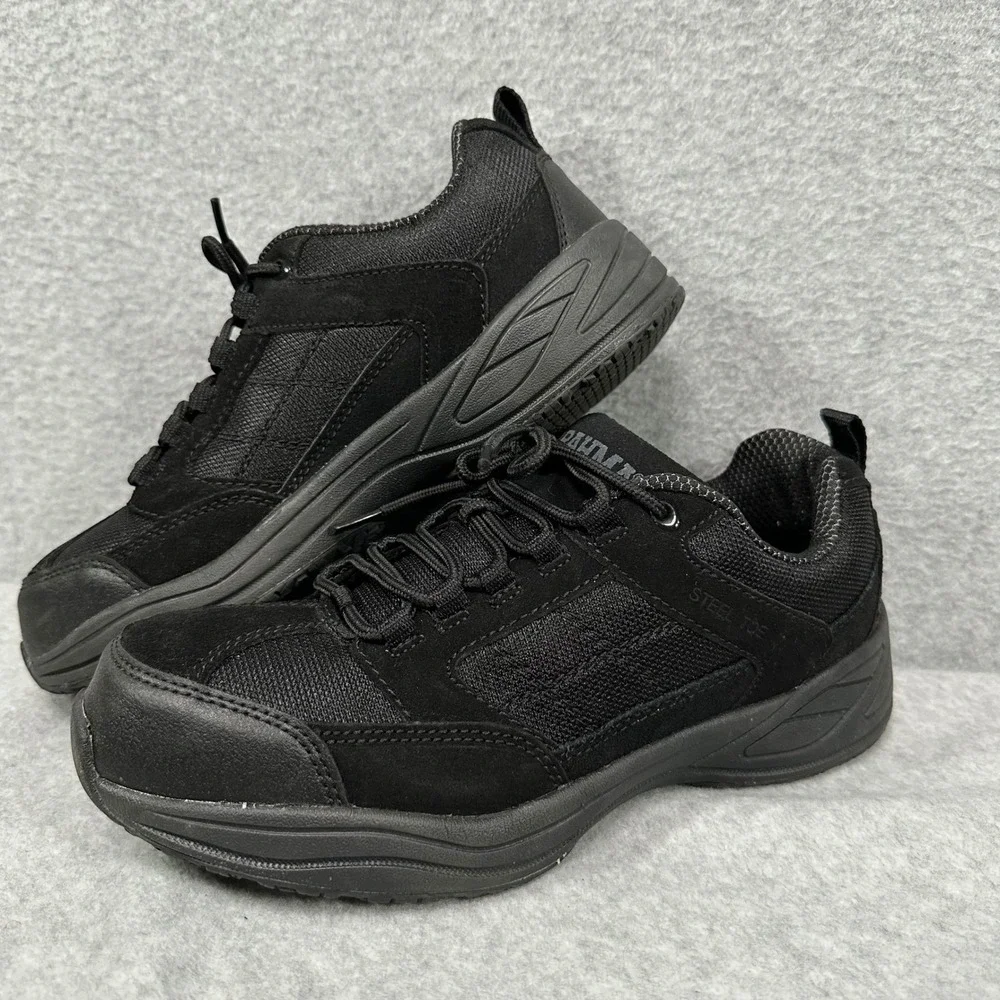 Brahma Mens MNBR0241000 Black Adan Steel Toe Slip Resistant Size 9 Work Shoes